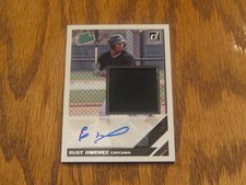 ELROY JIMENEZ  2019 Panini Donruss Baseball Rated Prospect Autograph Patch Card