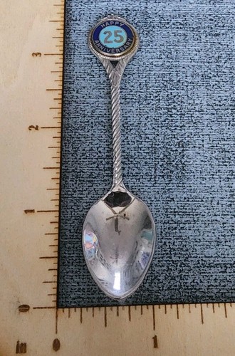25th Anniversary Spoon Souvenir Happy Anniversary 25 Years Vintage - Picture 2 of 4