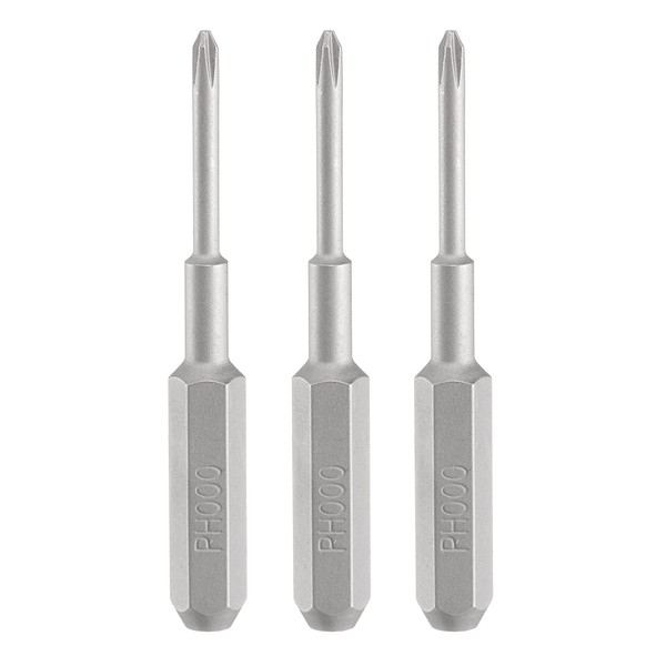 "3 StüCk PH000 Phillips Schraubendreher Bit 5/32\" Schaft 35Mm LäNge Magnetische"-image