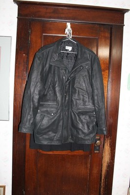 Alberto Zimni Sport Men's Black Leather Coat, XXL