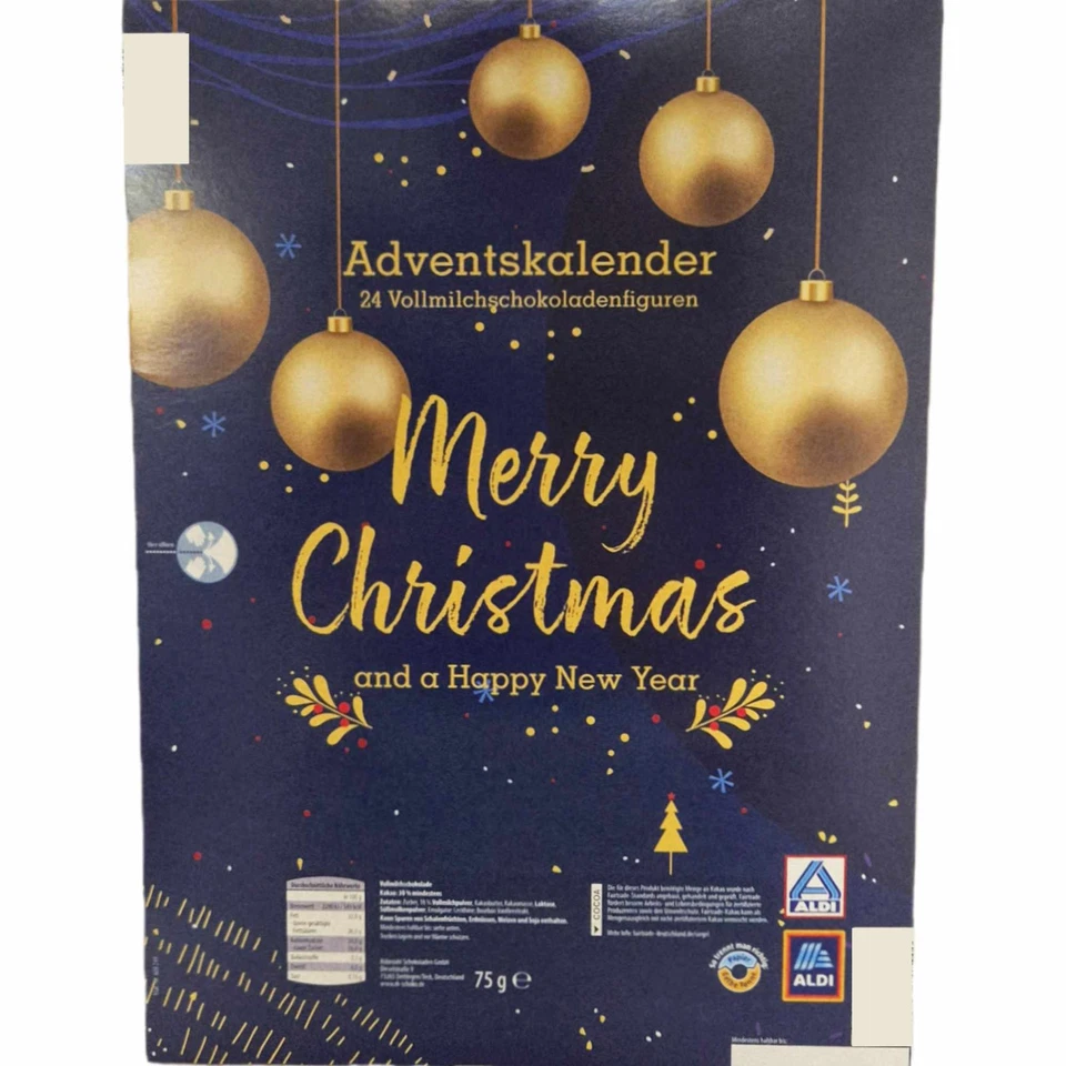 Aldi Adventskalender Merry Christmas and Happy New Year 75g Packung - Bild 2 von 3