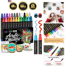 Acrylic Paint Markers 24 Colors Dual Tip Water Based Paint Pens for Crafts