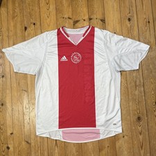 Red White Vintage 2004-05 Ajax Adidas Home Football Shirt - Size XL