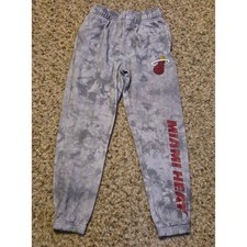 NBA Miami Heat Tie Dye Sweatpants Youth Size Medium (10-12) Gray No Drawstring