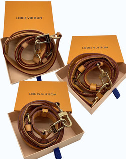 Auth Louis Vuitton Set of 3 Vachetta Leather Adjustable Straps W/Boxes NS051296