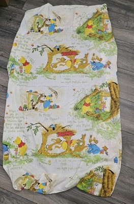 Vintage 80s Winnie the Pooh Crib Sheet  Sears Perma Prest