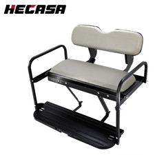 For Yamaha G14 G16 G19 G22 Golf Cart Rear Flip Seat Kit Steel Off-White Cushion