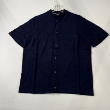 BOSS HUGO BOSS Duno Short Sleeve Button Front Shirt Men's Size M Blue