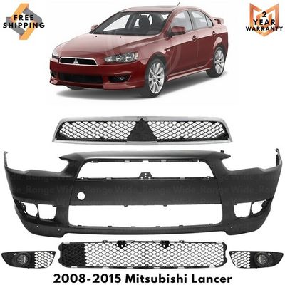 #ad Front Bumper Cover Fascia amp; Grille Assembly For 2008 2015 Mitsubishi Lancer $334.97