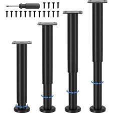 Möbelfüße verstellbar 25-43cm Möbelbeine Metall Schwarz Schrank Sofa Bett