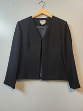 Adrianna Papell Black Open Front Blazer Womans Size 12