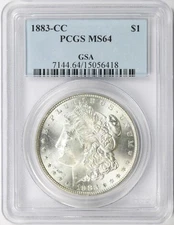 1883-CC Morgan Dollar $1 PCGS GSA MS64