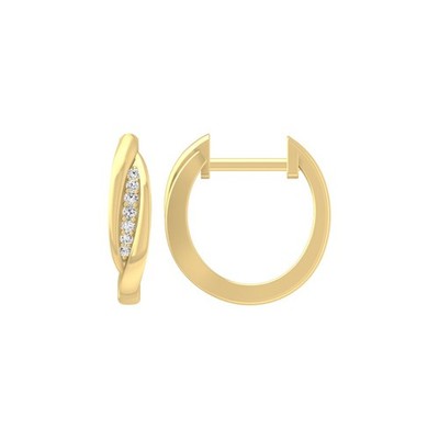 10K Gelbgold runde Lab Grown Diamant Creolen für Frauen