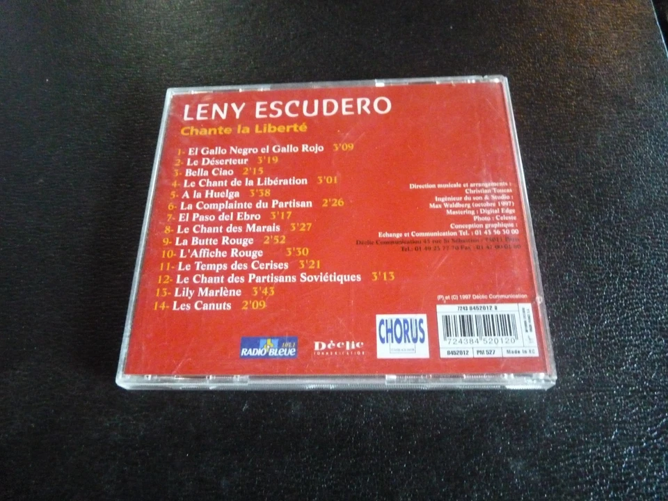 RARE! CD "LENY ESCUDERO CHANTE LA LIBERTE" - Photo 2/2