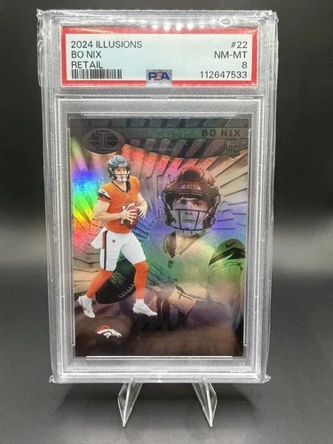 2024 PANINI ILLUSIONS RETAIL #22 BO NIX ROOKIE RC PSA 8