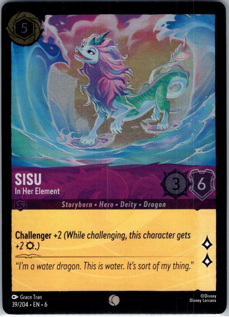 Sisu - In Her Element - 39/204 - Azurite Sea - Lorcana Cold Foil - NM - B3G1
