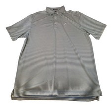 Peter Millar Summer Comfort Polo Men's XL Blue Yellow Striped Performance Golf