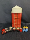 Vintage 1968 Fisher Price Little People Farm Barn Silo  and 8 People/Dogs