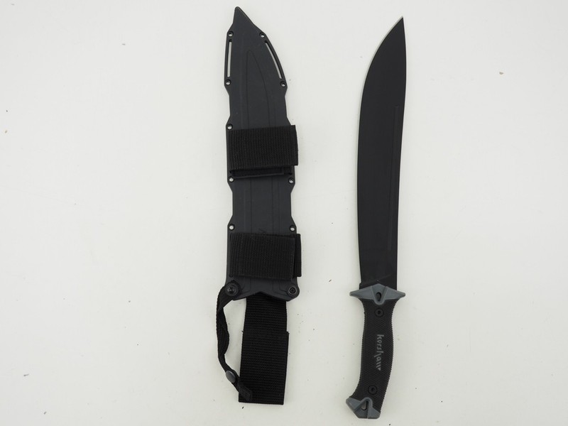 New! Kershaw 1076 14" Fixed Blade Machete Knife Carbon Steel w/ Sheath