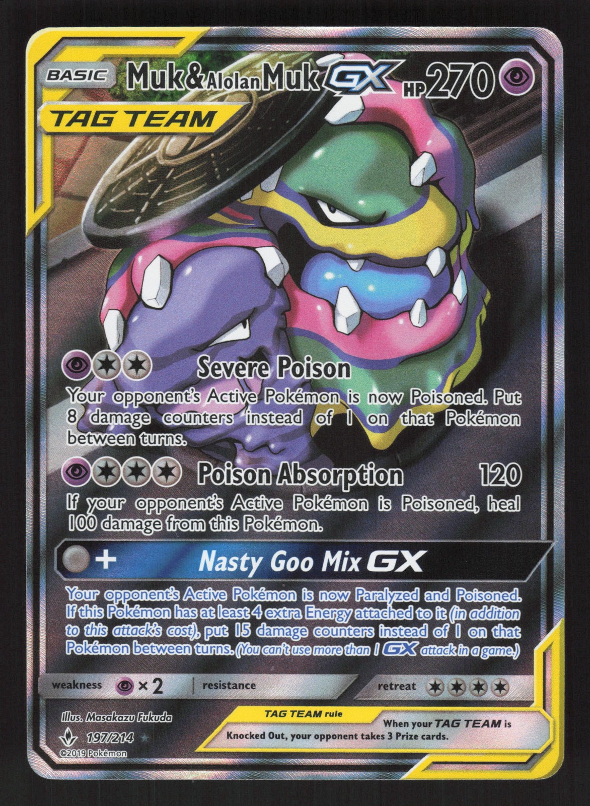 Muk & Alolan Muk GX 197/214 Pokemon TCG Unbroken Bonds NM