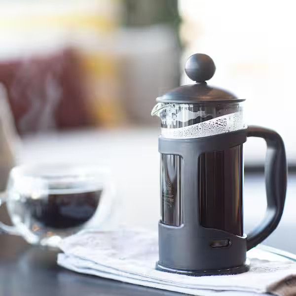 OVENTE 3-Cup Black French Press Cafetire Coffee and Tea Maker with Glass & Scoop