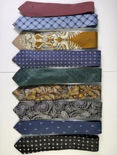 Lot of 8 Neckties: Various Brands - All Great Clean - Colors  Patterns Vary