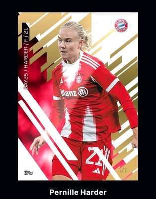 Topps Total Football Pernille Harder Bayern München Women Team Set Gold 1/1 