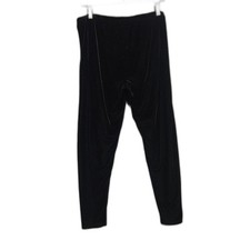 Eileen Fisher Women's L Velour Stretchy Pants Black Velvet Pull-On Pant Ankle