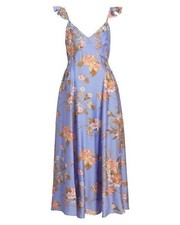 NWT Chelsea28 Women's Blue Flutter Sleeve Maxi Dress SIZE SMALL