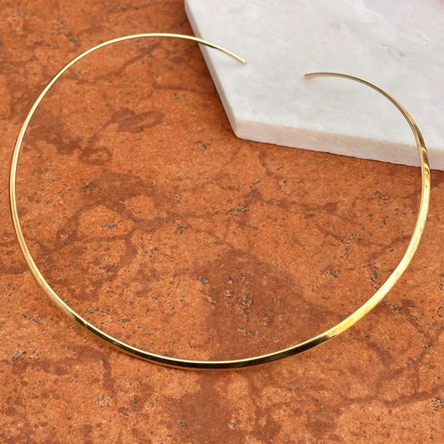 Vintage James Avery 14KT Yellow Gold Polished Stiff Open Round Neck Wire 3mm