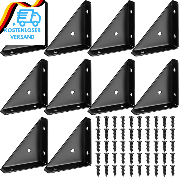10 StüCk Winkel Metall, Eckwinkel Metall Schwarz, 90 Grad Eckverbinder Winkel, M-image