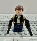 LEGO Star Wars Han Solo Dark Blue Legs Minifigure w/ 2 Blasters Genuine LEGO