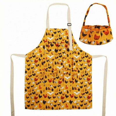 Eiersammeln Latzschürze genäht Taschen Taschen Eierschürze lange Taille Binder