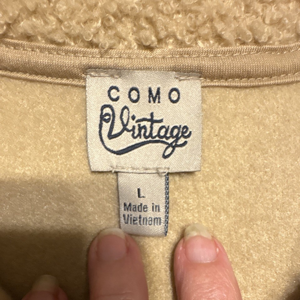 Como Vintage Women’s Beige Button Front Collared Jacket Pockets L | eBay