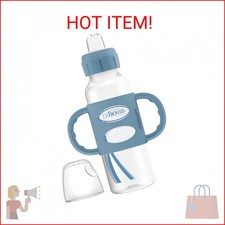 Dr. Brown  s Milestones Narrow Transitional Sippy Bottle with Silicone Handles 8o