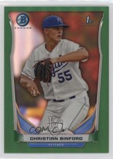 2014 Bowman Prospects Chrome Green Refractor 26/75 Christian Binford #BCP29 0nr3