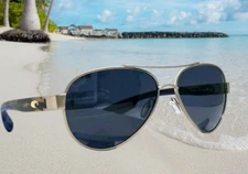 COSTA DEL MAR matte gold-tortoise/gray LORETO polarized 580P sunglasses NEW!