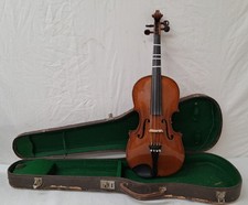 Vintage Nicolaus Amatus braune Holzgeige im Koffer