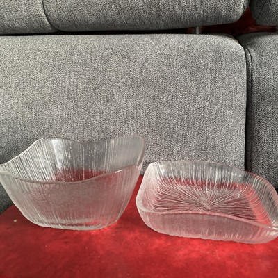 SASAKI Glas Japan 2x Schale Schälchen  14,5x14,5 cm Vintage  