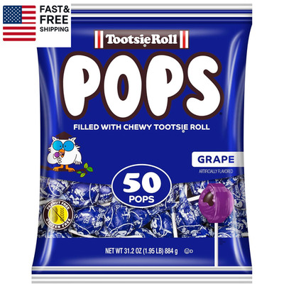 Tootsie Pops Single Flavor Bag - Grape Flavored Lollipops with Chocolatey Cent