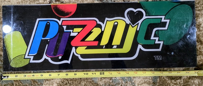 Very Rare Taito Puzznic  Plexiglass Arcade Marquee Sign 1989