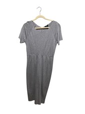 H&M Gray Short Sleeve Midi Dress - Size Small