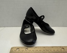 Girls Spotlights Black Patent Leather Tap Shoes NO Laces Size 7.5