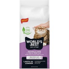 Multiple Cat Lavender Scented Litter - Natural Quick Clumping Flushable Formula,