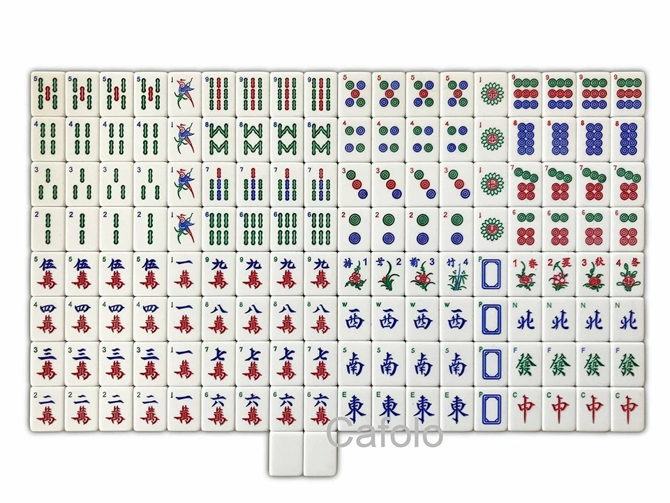 Chinese Mahjong Set X-Large 144 Numbered 1.5" Tiles Majiang Mah-Jongg in Case    - Image 4 of 4