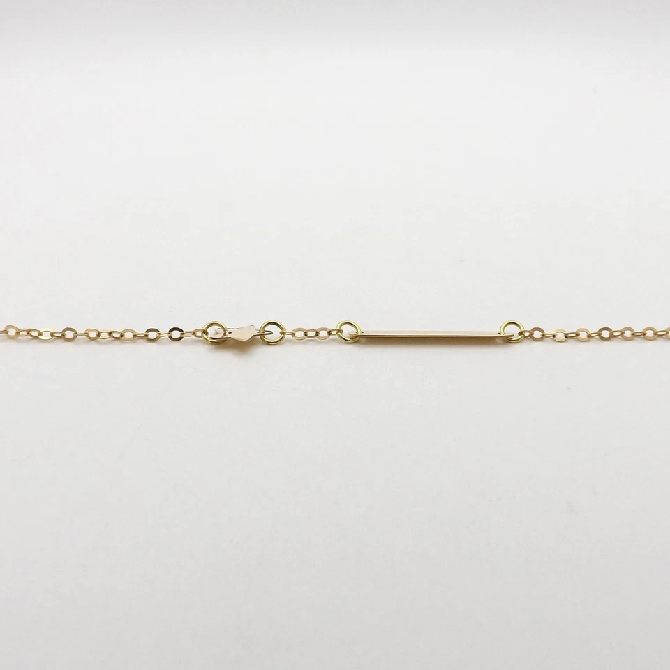 Solid 18k Gold Id Nameplate Bracelet Star Cable Link Child Italy 750 5in New - Image 4 of 4