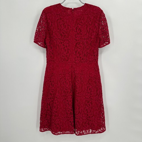 Burberry Christy Lace Fit and Flare Mini Dress 10 US/12 UK/IT 44 Parade Red NEW - Picture 9 of 15