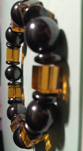 ASSORTED COLOR GLASS BEAD HEMATITE MAGNETIC BRACELETS ELASTIC CORD ADJUSTABLE - Picture 54 of 60