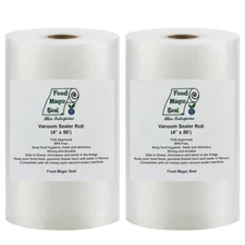 TWO Rolls FOUR Inch x 50' Rolls Food Magic Seal Vacuum Food Storage Sealer Bags!
