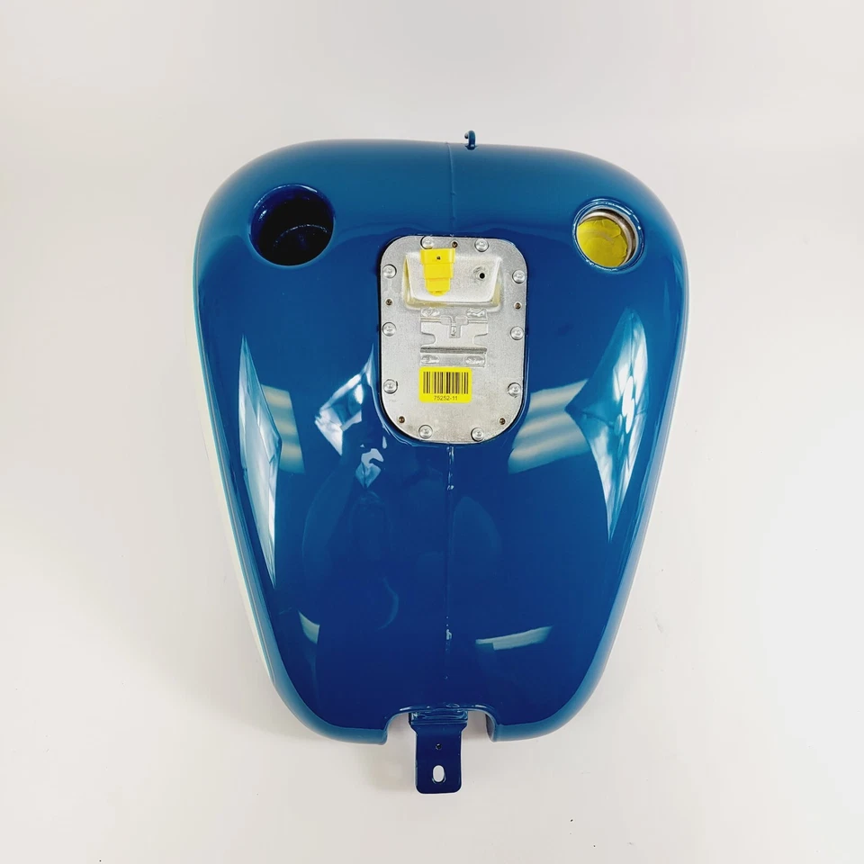 Harley Davidson Fat Boy 2001 FLSTF tanque de gasolina Rich Teal Birch blanco nuevo stock antiguo Foto 4 de 4